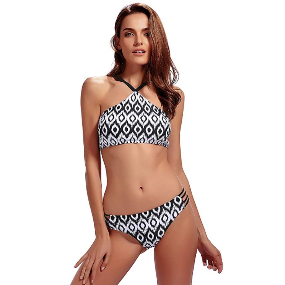 ADFOLF Swimsuits Halter Padding 2 Piece High Neck